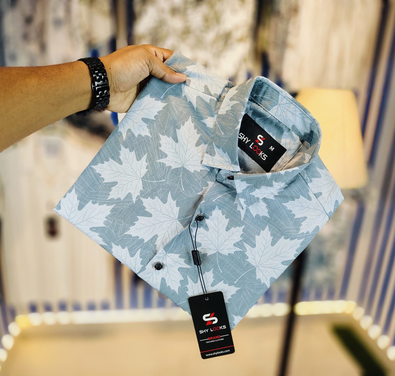 *China Pure Black Magnet Cotton Full sleeve Shirt*