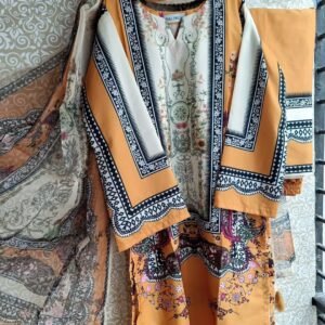 Ready Made Pure dubai silk Digital Print Three Piece