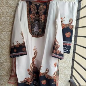 Ready Made Pure dubai silk Digital Print Three Piece