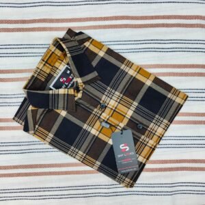 *Shy Looks Pure Cotton full Sleeve Check & Print Shirt for Men's*
