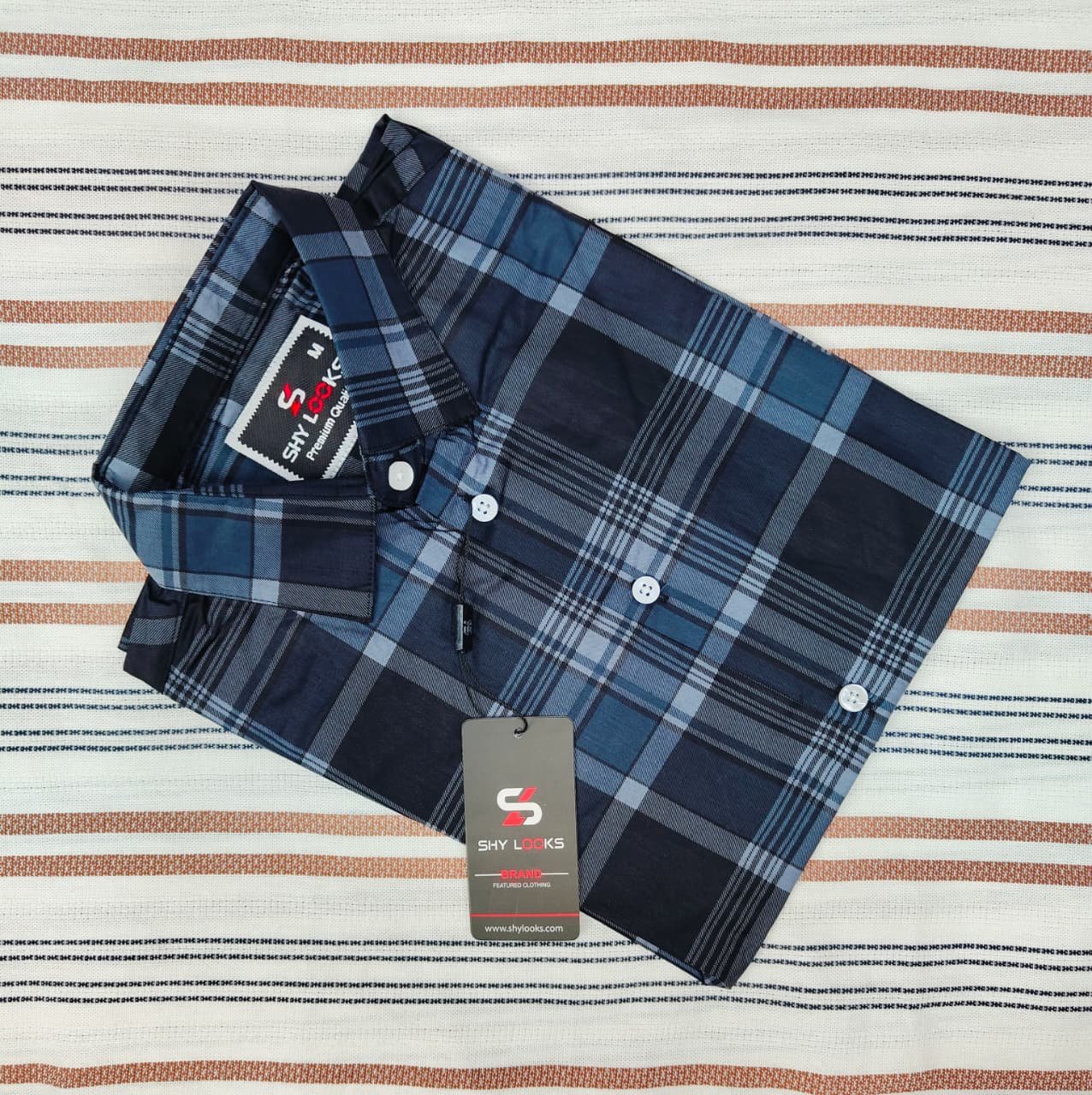 *Shy Looks Pure Cotton full Sleeve Check & Print Shirt for Men's*