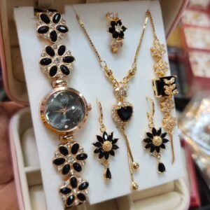 ❤️ নজরকাড়া ৬-ইন-১ জুয়েলারি ও ওয়াচ সেট ❤️