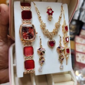 ❤️ নজরকাড়া ৬-ইন-১ জুয়েলারি ও ওয়াচ সেট ❤️