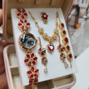 ❤️ নজরকাড়া ৬-ইন-১ জুয়েলারি ও ওয়াচ সেট ❤️