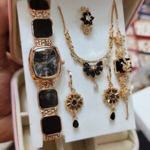 ❤️ নজরকাড়া ৬-ইন-১ জুয়েলারি ও ওয়াচ সেট ❤️