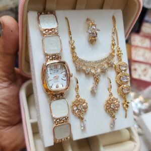 ❤️ নজরকাড়া ৬-ইন-১ জুয়েলারি ও ওয়াচ সেট ❤️