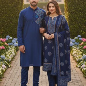 ​❤️যুগলবন্দী পাঞ্জাবি-থ্রিপিস কাপল সেট❤️