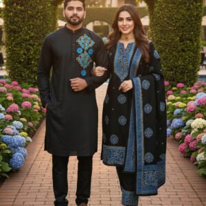 ​❤️যুগলবন্দী পাঞ্জাবি-থ্রিপিস কাপল সেট❤️