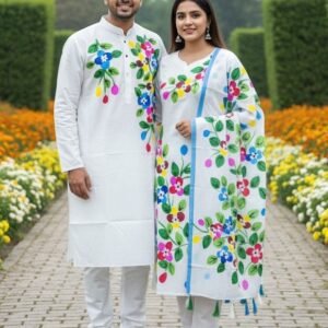 ​❤️যুগলবন্দী পাঞ্জাবি-থ্রিপিস কাপল সেট❤️