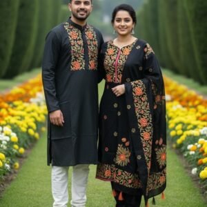 ​❤️যুগলবন্দী পাঞ্জাবি-থ্রিপিস কাপল সেট❤️