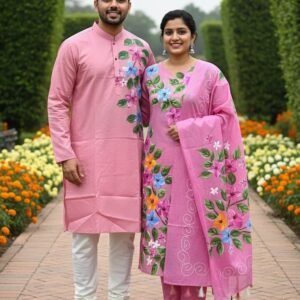 ​❤️যুগলবন্দী পাঞ্জাবি-থ্রিপিস কাপল সেট❤️