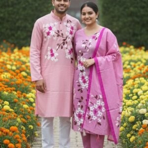 ​❤️যুগলবন্দী পাঞ্জাবি-থ্রিপিস কাপল সেট❤️