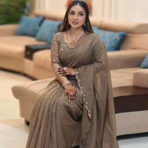 সেমি মসলিন রাজকীয় সৌন্দর্য ও আরাম শাড়ী