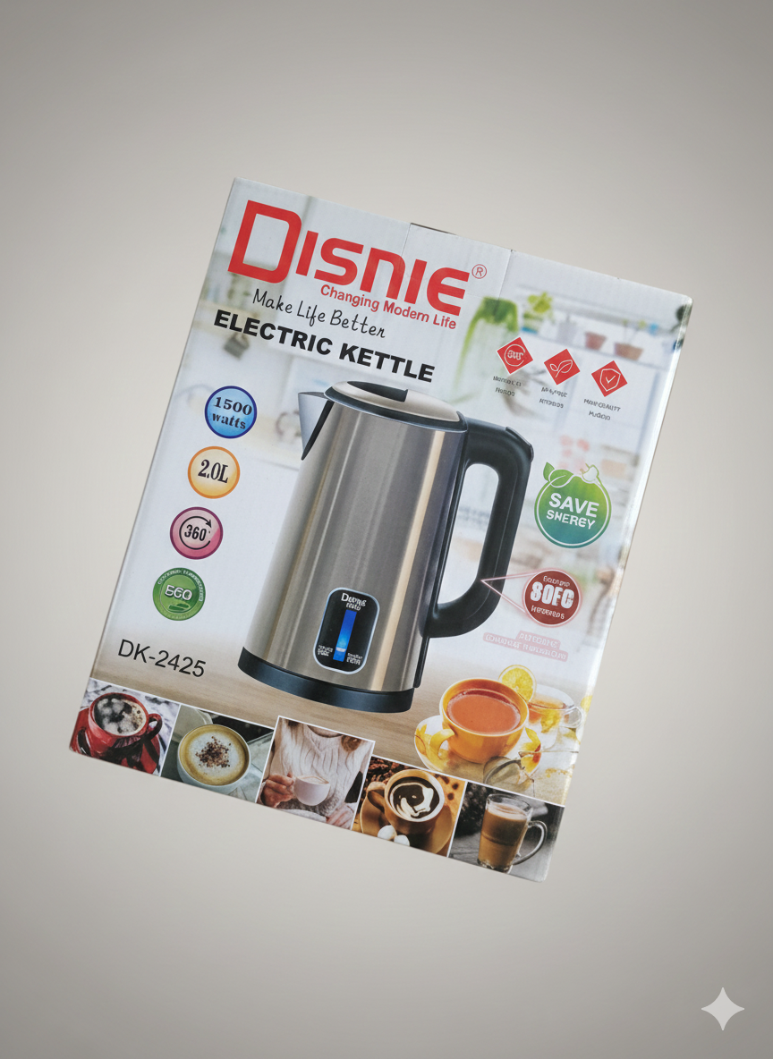 DISNIE ইলেকট্রিক কেটলি (মডেল: DK-2427) - স্টাইলিশ ও সুবিধাজনক - Image 2