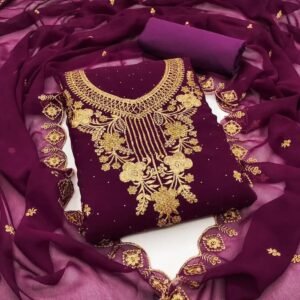 প্রিমিয়াম জর্জেট এমব্রয়ডারি থ্রি -পিস