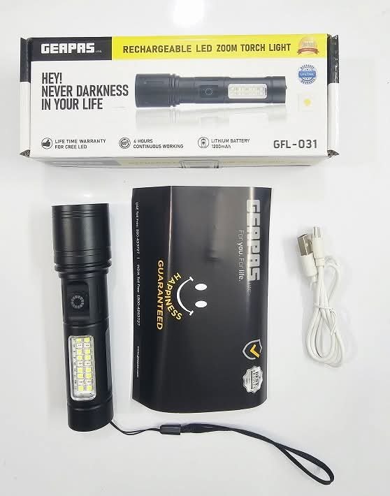 Geapas GFL-031 LED জুম টর্চ লাইট