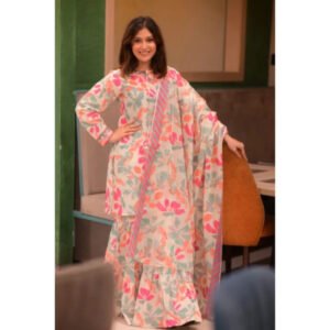 প্রিমিয়াম সুতি রেডিমেড নায়রা থ্রি-পিস