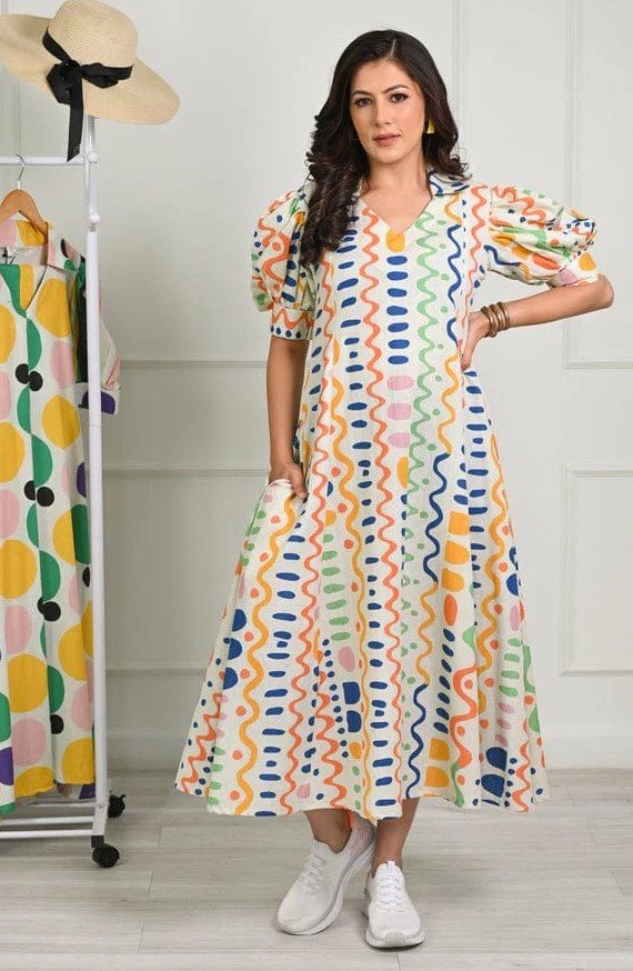 এক্সক্লুসিভ লিনেন এমব্রয়ডারি ওয়ান পিস