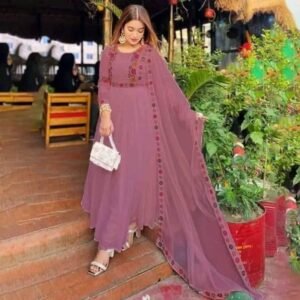 প্রিমিয়াম জর্জেট এমব্রয়ডারি থ্রি-পিস