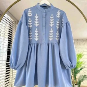 এলিগেন্ট এমব্রয়ডারি মাইক্রো বাটার ওয়ান পিস