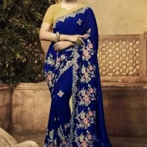 ইন্ডিয়ান জর্জেট শাড়ি ব্লাউজ পিস সহ