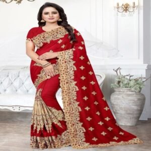 ইন্ডিয়ান জর্জেট শাড়ি ব্লাউজ পিস সহ