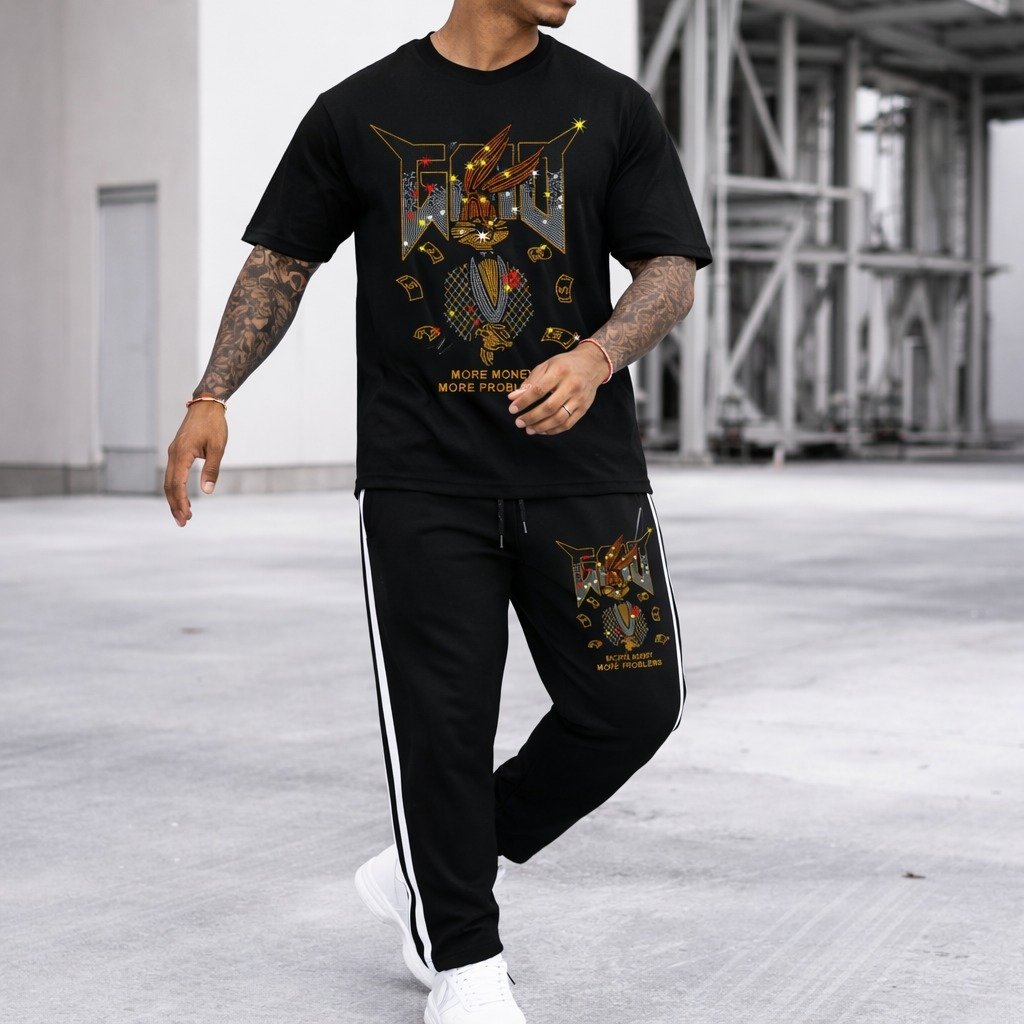 প্রিমিয়াম টি-শার্ট ও ট্রাউজার কম্বো সেট