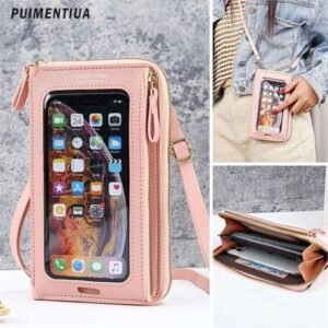 Women Bags Soft Leather Wallets Touch Screen