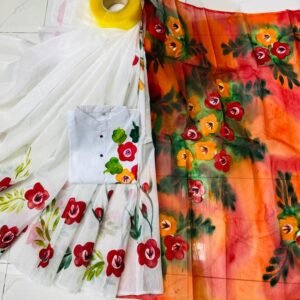 এক্সক্লুসিভ ট্রেডিশনাল হ্যান্ড প্রিন্ট কাপল সেট