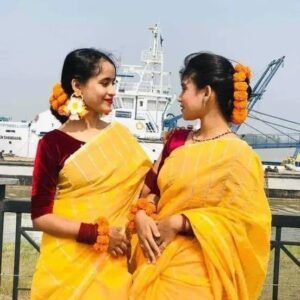 স্টাইলিশ চুমকি শাড়ি