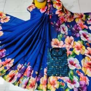 চান্দুরী ডিজিটাল প্রিন্টের শাড়ি এবং পাঞ্জাবি কাপল ড্রেস