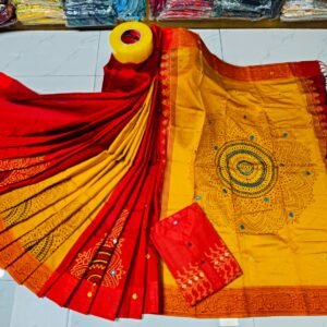 টাঙ্গাইল ধুপিয়ান সিল্ক শাড়ি পাঞ্জাবির কাপল ড্রেস