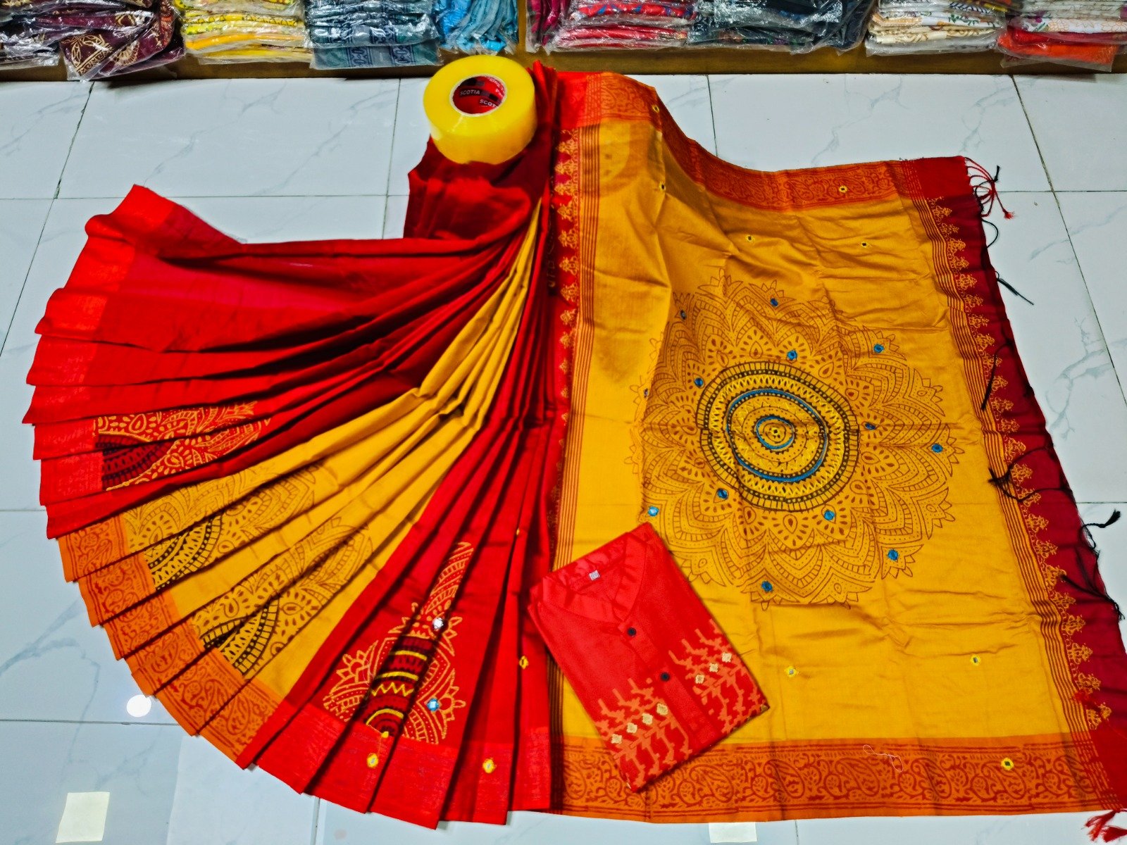 টাঙ্গাইল ধুপিয়ান সিল্ক শাড়ি পাঞ্জাবির কাপল ড্রেস