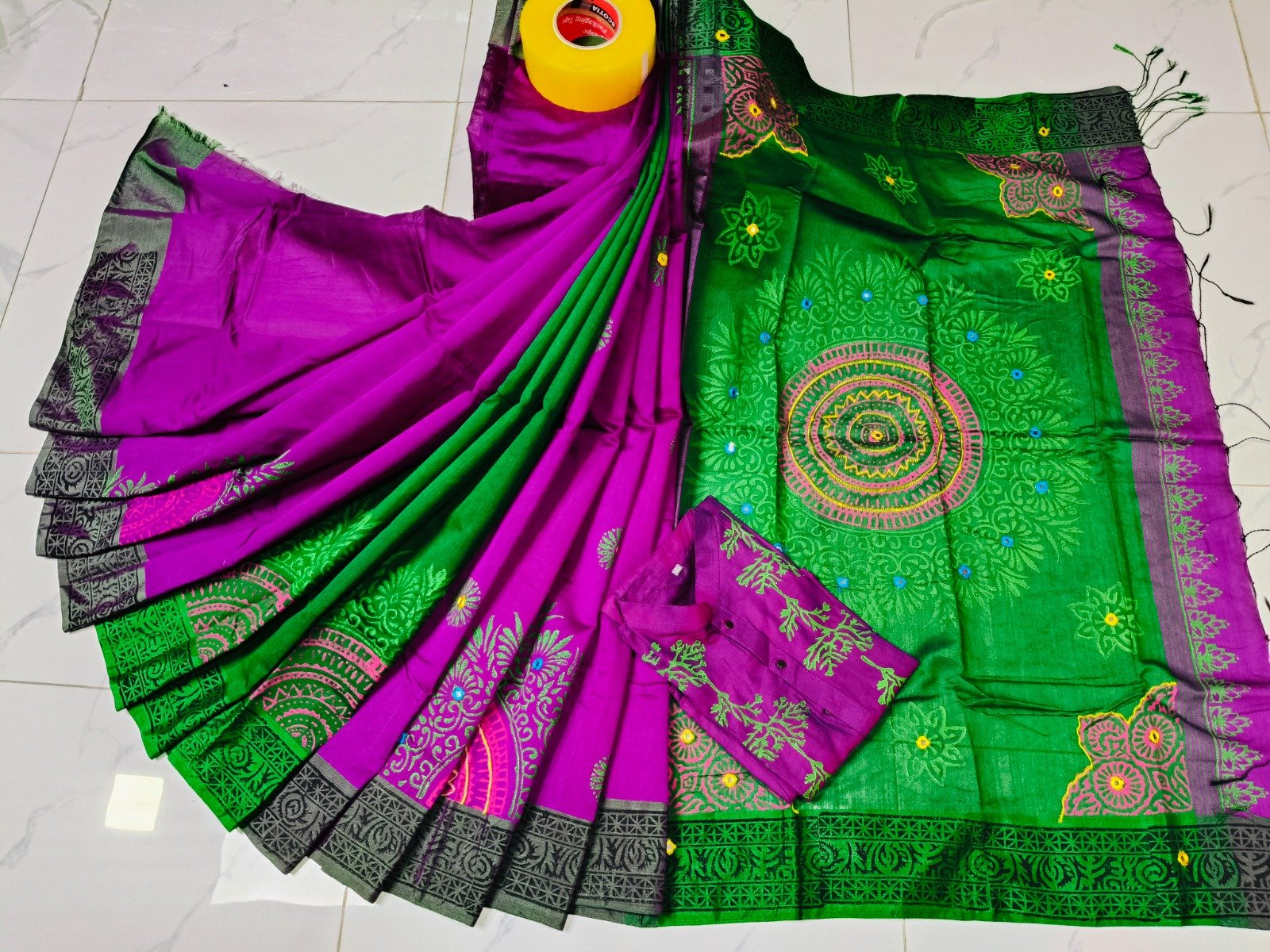 টাঙ্গাইল ধুপিয়ান সিল্ক শাড়ি পাঞ্জাবির কাপল ড্রেস