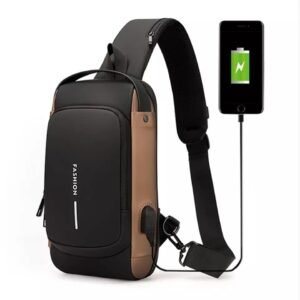 USB charging sport sling Anti-theft shoulder bag