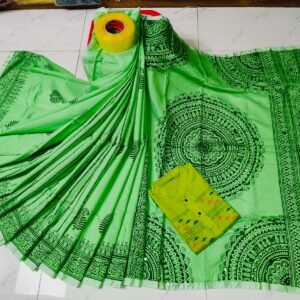 টাঙ্গাইল ধুপিয়ান সিল্ক শাড়ি পাঞ্জাবির কাপল ড্রেস