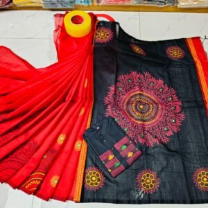 টাঙ্গাইল ধুপিয়ান সিল্ক শাড়ি পাঞ্জাবির কাপল ড্রেস