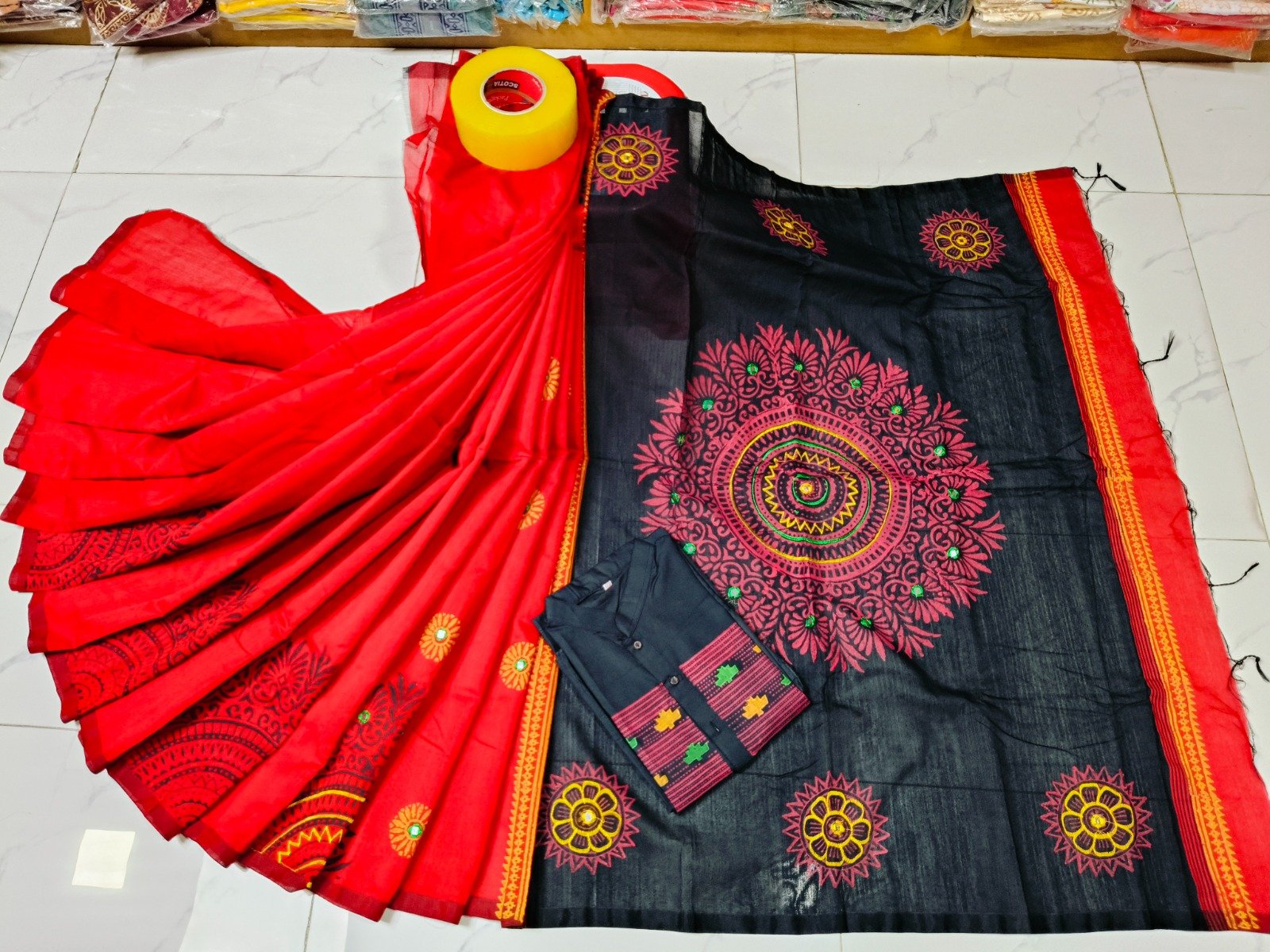 টাঙ্গাইল ধুপিয়ান সিল্ক শাড়ি পাঞ্জাবির কাপল ড্রেস