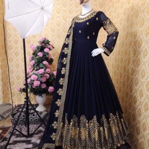 সেমী স্টিচড জর্জেট এমব্রয়ডারি পার্টি ড্রেস