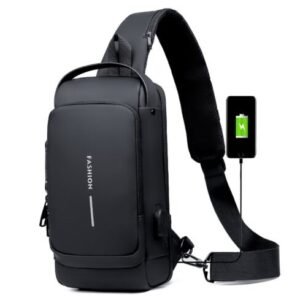 USB charging sport sling Anti-theft shoulder bag