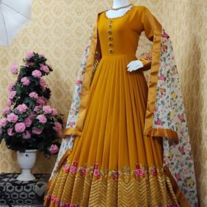 সেমী স্টিচড জর্জেট এমব্রয়ডারি পার্টি ড্রেস