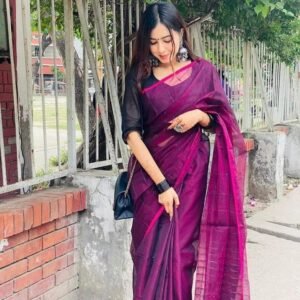 স্টাইলিশ চুমকি শাড়ি