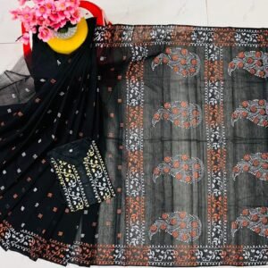 হাফ সিল্ক ব্লক প্রিন্ট কাপল সেট