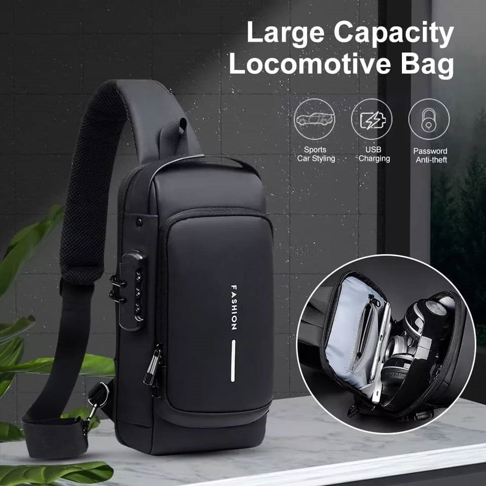 USB charging sport sling Anti-theft shoulder bag - Image 2