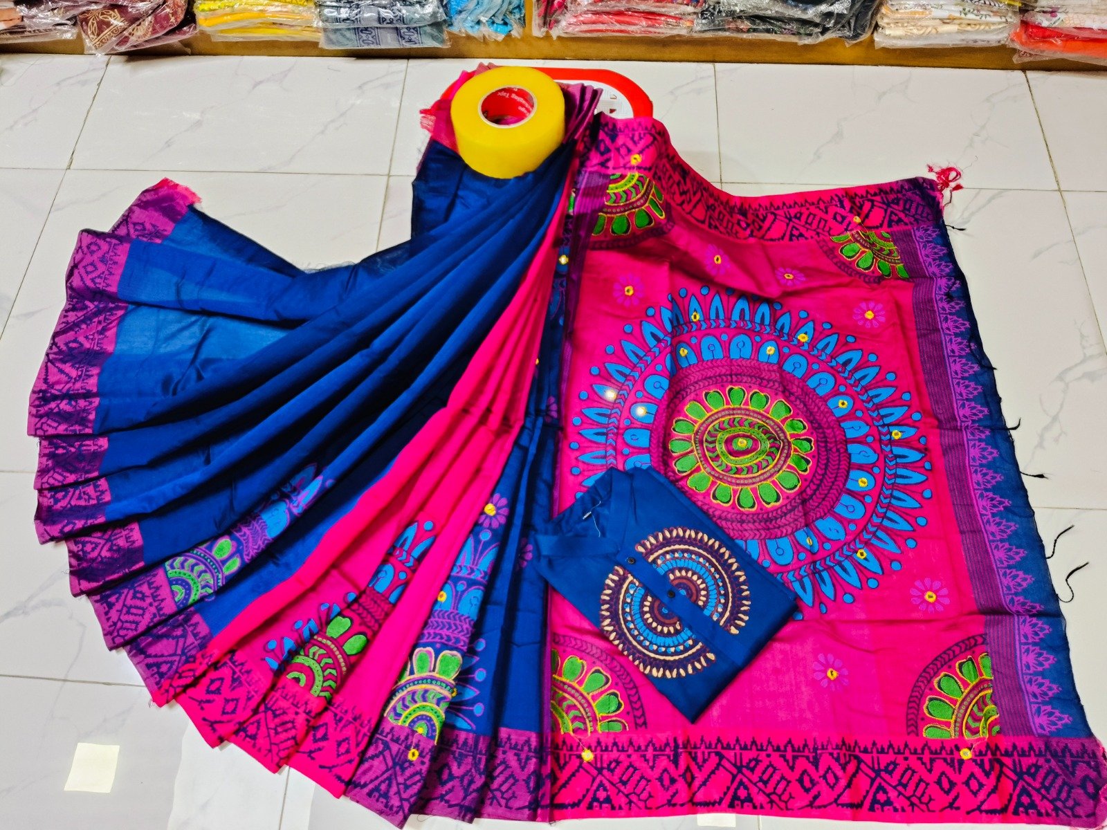 টাঙ্গাইল ধুপিয়ান সিল্ক শাড়ি পাঞ্জাবির কাপল ড্রেস