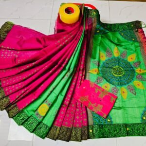 টাঙ্গাইল ধুপিয়ান সিল্ক শাড়ি পাঞ্জাবির কাপল ড্রেস