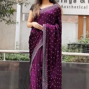 ইন্ডিয়ান জর্জেট শাড়ি ব্লাউজ পিস সহ