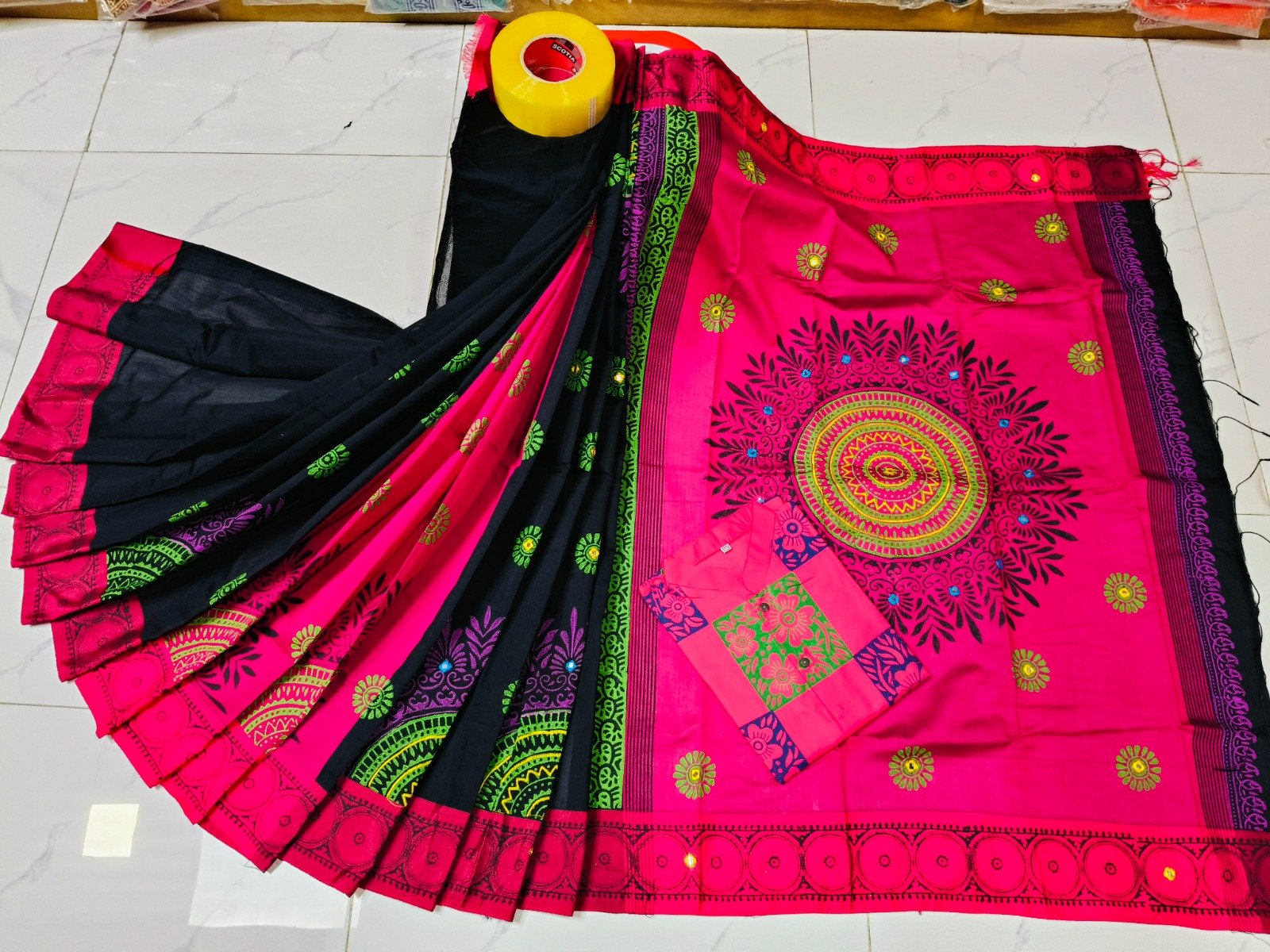 টাঙ্গাইল ধুপিয়ান সিল্ক শাড়ি পাঞ্জাবির কাপল ড্রেস