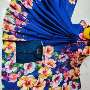 চান্দুরী ডিজিটাল প্রিন্টের শাড়ি এবং পাঞ্জাবি কাপল ড্রেস