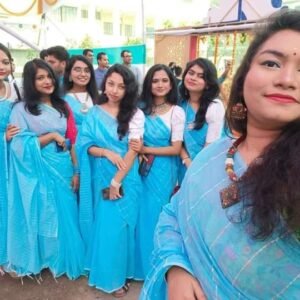 স্টাইলিশ চুমকি শাড়ি